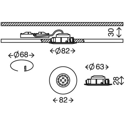 Briloner 7296-011 - LED Димируема лампа за вграждане в баня ATTACH LED/6,5W/230V IP23 антрацит