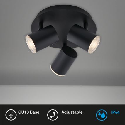 Briloner 10476229 - Спот за баня 3xGU10/5W/230V IP44 черен