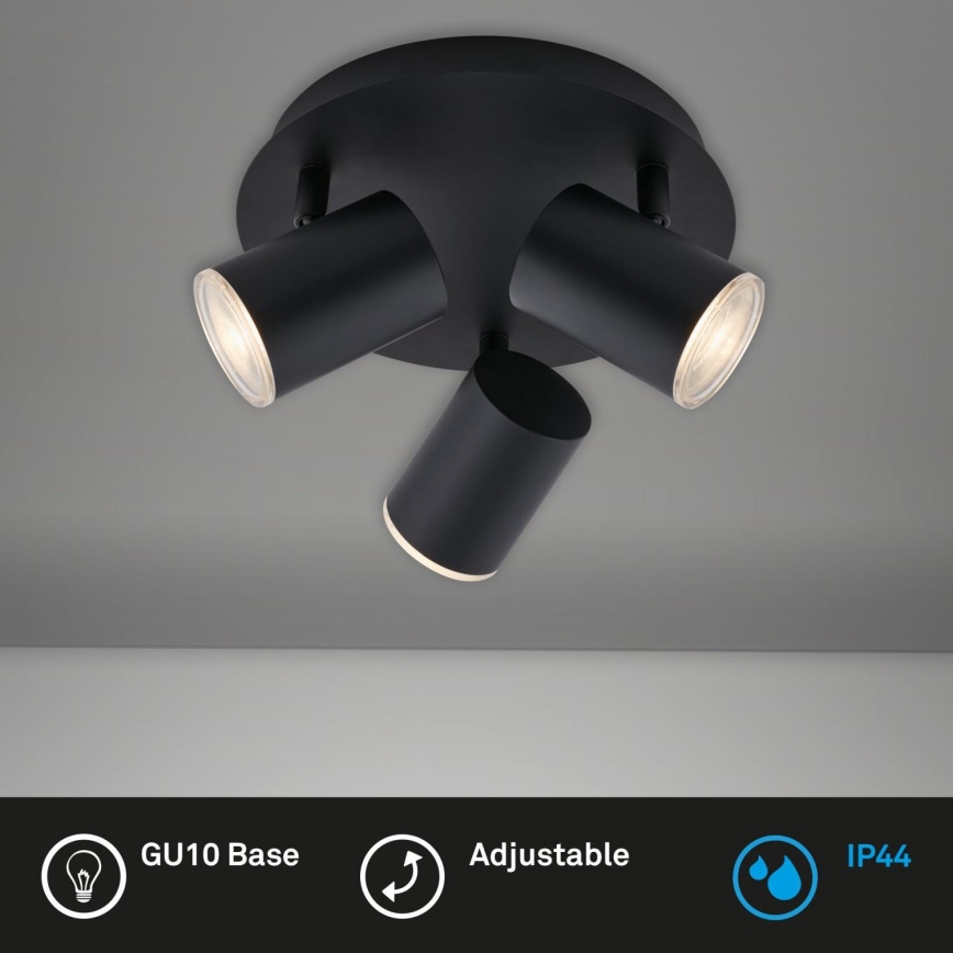 Briloner 10476229 - Спот за баня 3xGU10/5W/230V IP44 черен