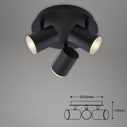 Briloner 10476229 - Спот за баня 3xGU10/5W/230V IP44 черен