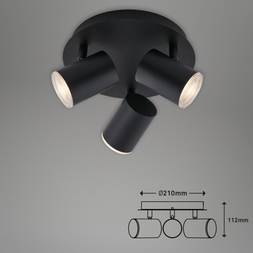 Briloner 10476229 - Спот за баня 3xGU10/5W/230V IP44 черен