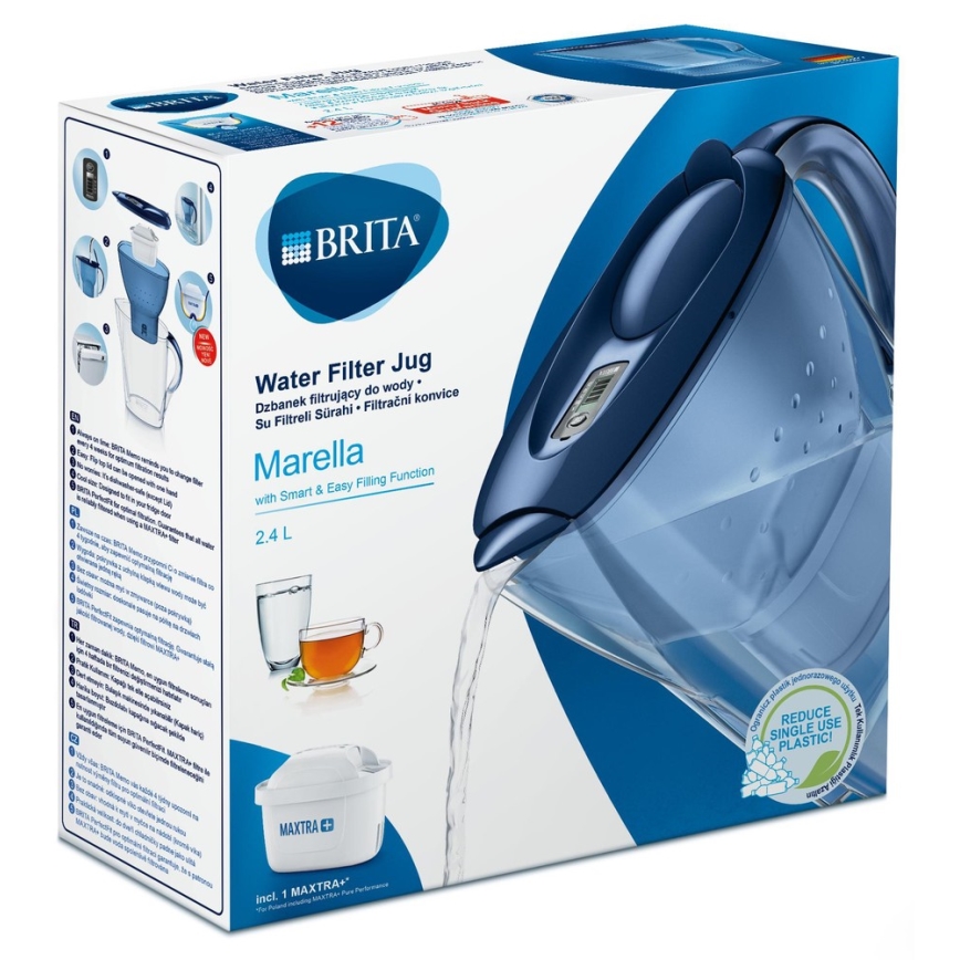 Brita - Филтрираща кана Marella 2.4 л синя + 1 филтър