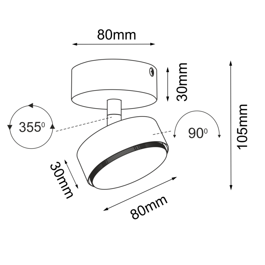 Brosline - Точково осветително тяло 1xGX53/9W/230V черно