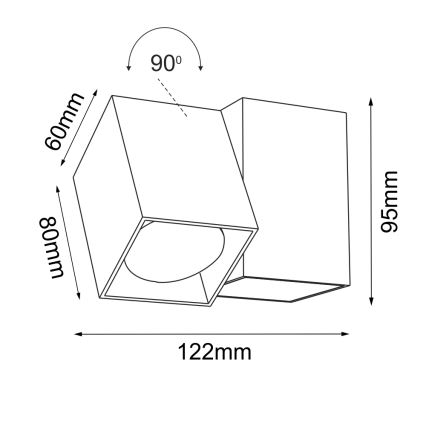 Brosline - Стенно точково осветително тяло 1xGU10/10W/230V черно