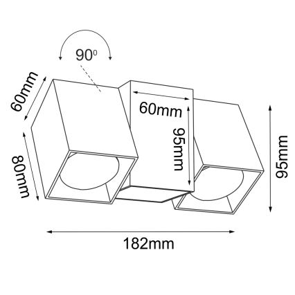 Brosline - Стенно насочващо осветително тяло 1xGU10/10W/230V черно