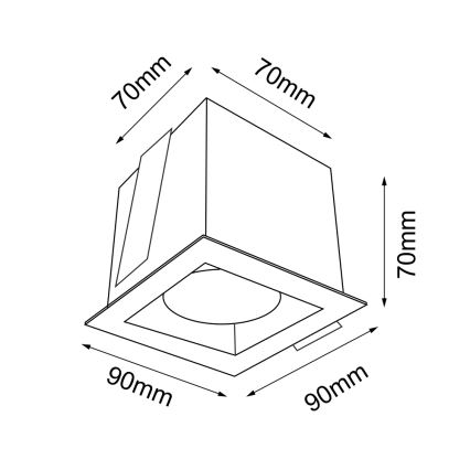 Brosline - Вградено осветително тяло 1xGU10/10W/230V черно