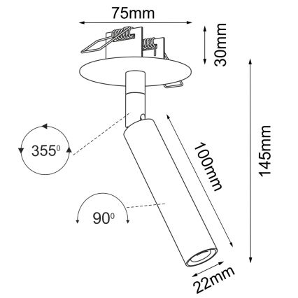 Brosline - Вградено точково осветително тяло 1xG9/2,5W/230V черно