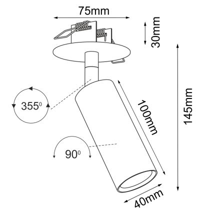 Brosline - Вградено точково осветително тяло 1xGU10/4W/230V бяло