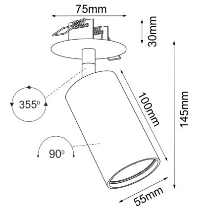 Brosline - Вградено таванно точково осветително тяло 1xGU10/10W/230V бяло