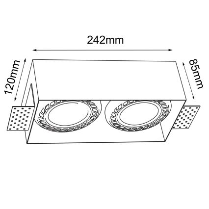 Brosline - Вградено осветително тяло 2xGU10/18W/230V черно