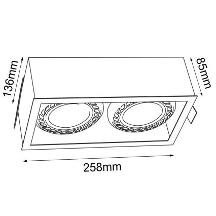 Brosline - Вградено осветително тяло 2xGU10/18W/230V бяло