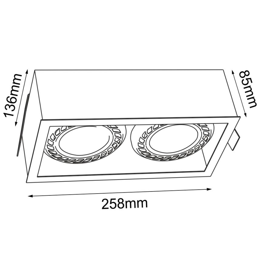 Brosline - Вградено осветително тяло 2xGU10/18W/230V бяло