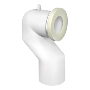 Bruckner - 90° свързващ елемент за тоалетна чиния Offset 11 см бял