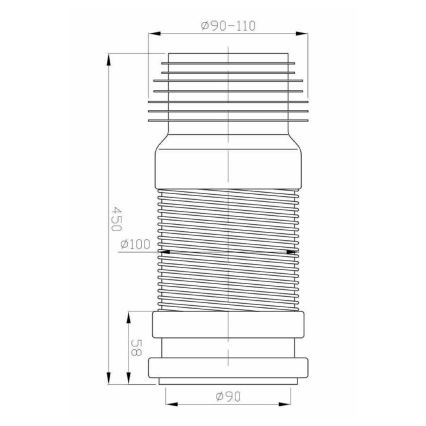 Bruckner - Гъвкава връзка за тоалетна 45 см бяла/черна