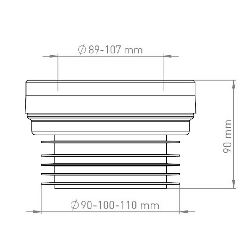 Bruckner - Маншет за тоалетна фиксиран, центриран черен/бял