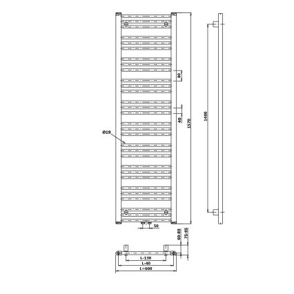 Bruckner - Радиатор за баня ALBRECHT 765W/230V 60x157 см матов черен