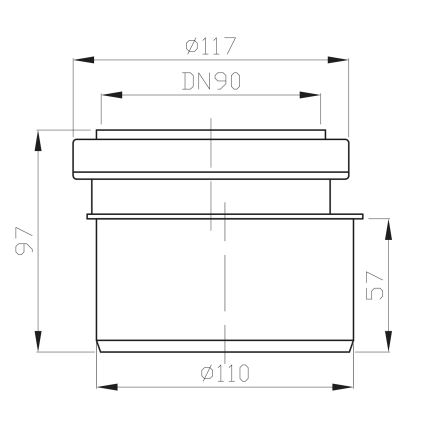 Bruckner - Свързващ профил – нисък Ø 11 см черен