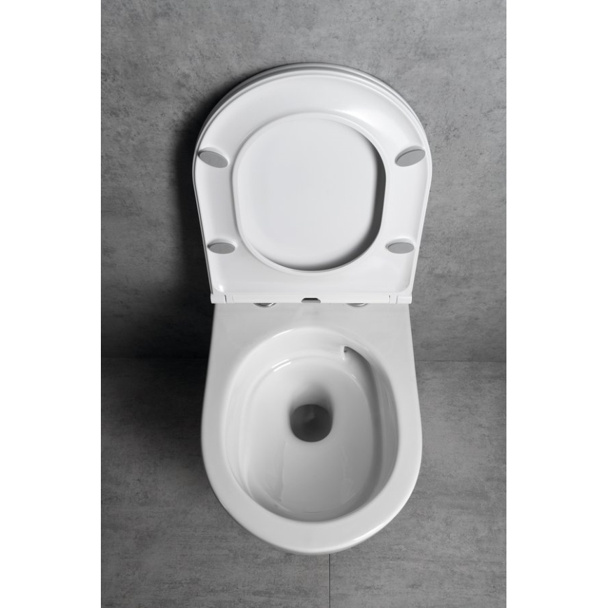 Bruckner - Висяща тоалетна Vortex Rimless FULDA керамика/бял цвят