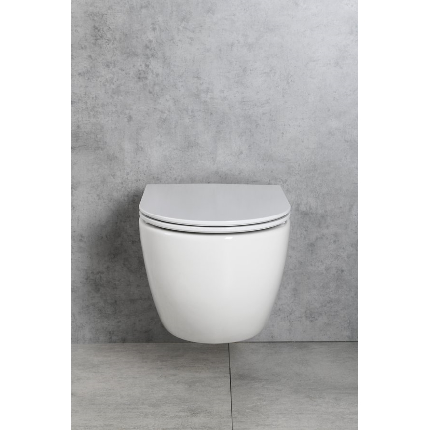 Bruckner - Висяща тоалетна Vortex Rimless FULDA керамика/бял цвят