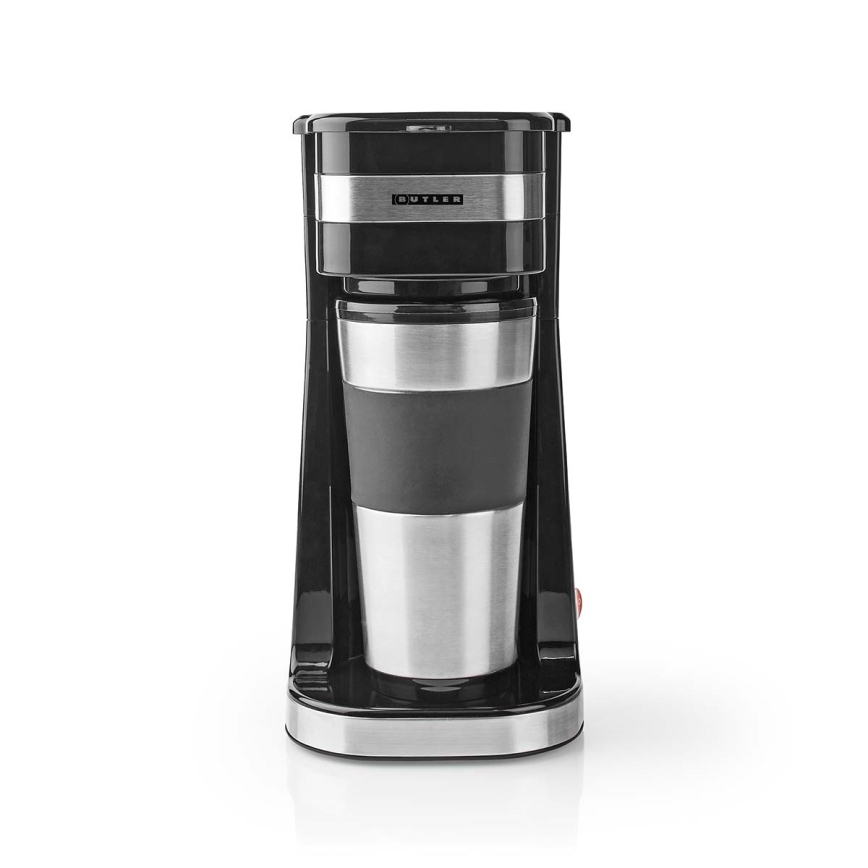 Butler - Кафеварка за една чаша 0,4 л с термо чаша 750W/230V неръждаема стомана/черно