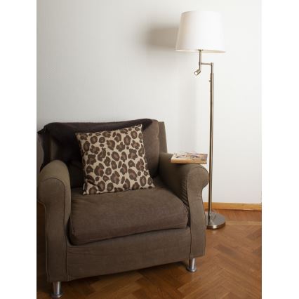 ByRydens - LED подова лампа ORLANDO 1xE27/5W/230V + LED/3W бял/бронзов пр. 36 см