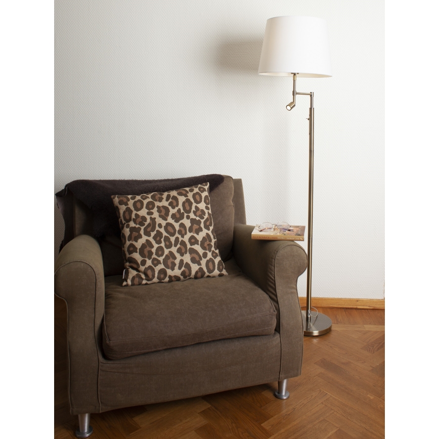 ByRydens - LED подова лампа ORLANDO 1xE27/5W/230V + LED/3W бял/бронзов пр. 36 см