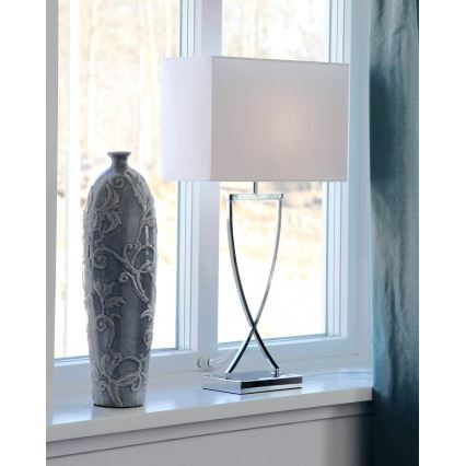 ByRydens - Настолна лампа OMEGA 1xE27/5W/230V бяла/лъскав хром