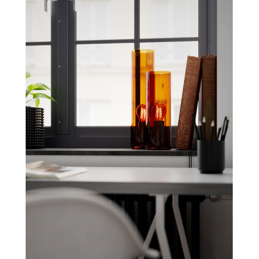 ByRydens - Настолна лампа FLAKE 1xE27/8W/230V кафява/опушена