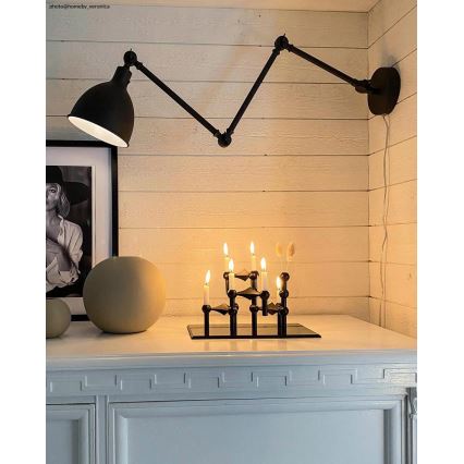 ByRydens - Димируем аплик БАЗАР 1xE27/5W/230V черен