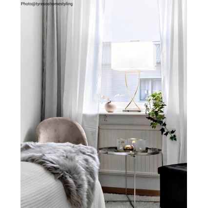 ByRydens - Настолна лампа OMEGA 1xE27/5W/230V бяла/месинг