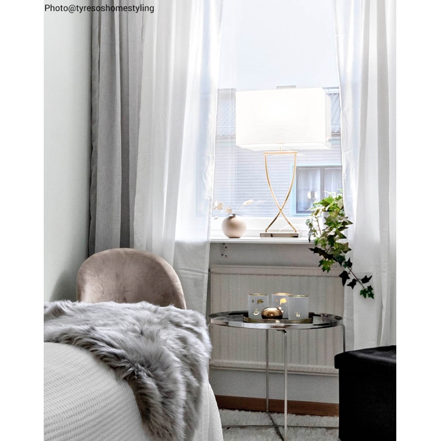 ByRydens - Настолна лампа OMEGA 1xE27/5W/230V бяла/месинг