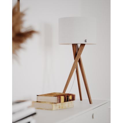 ByRydens - Настолна лампа VEGA 1xE27/8W/230V бяла/дъб