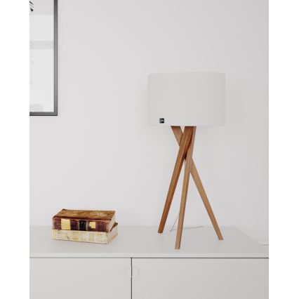 ByRydens - Настолна лампа VEGA 1xE27/8W/230V бяла/дъб