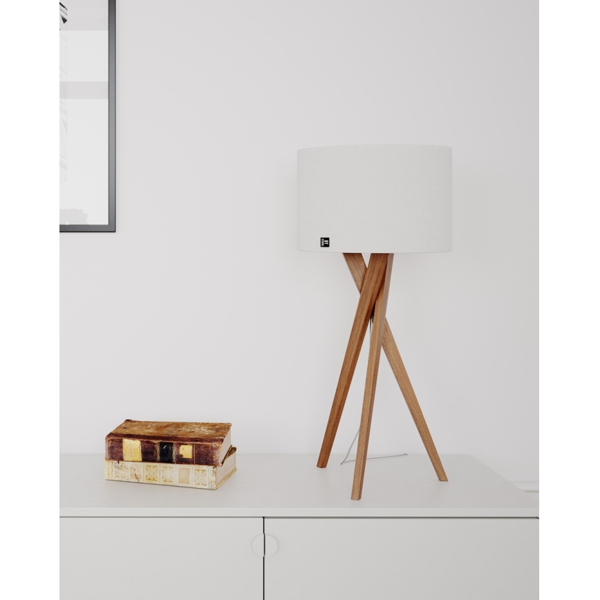 ByRydens - Настолна лампа VEGA 1xE27/8W/230V бяла/дъб