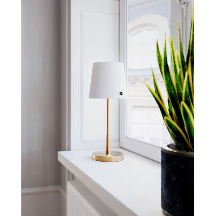 ByRydens - Настолна лампа LUMI 1xE27/8W/230V бяла/златна 48,5 см