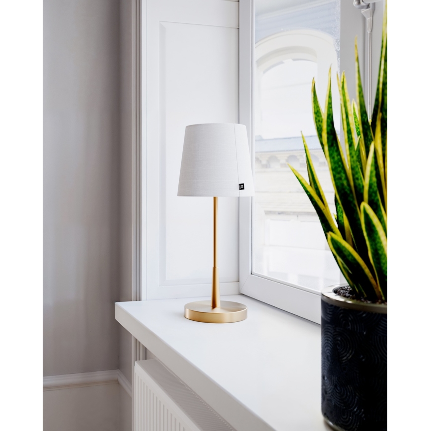 ByRydens - Настолна лампа LUMI 1xE27/8W/230V бяла/златна 48,5 см