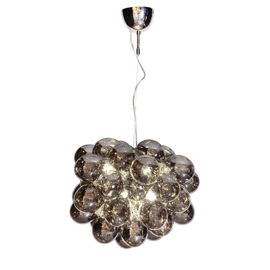 ByRydens - Пендел GROSS 8xG9/4W/230V опушен/черен Ø 50 см