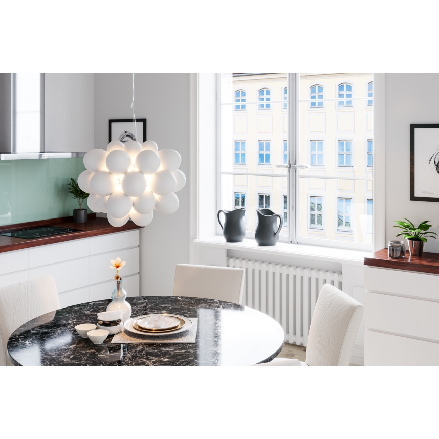 ByRydens - Пендел GROSS 8xG9/4W/230V бял Ø 50 см