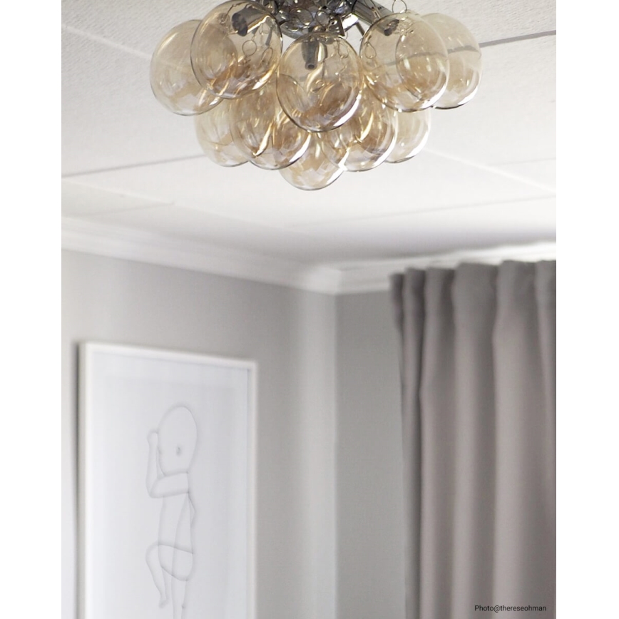 ByRydens - Плафон GRANDE 3xG9/4W/230V опушен/кафяв Ø 30 см