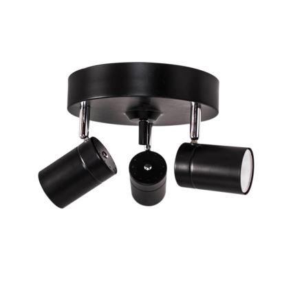 ByRydens - Спот CORRECT 3xGU10/7W/230V черен Ø 20 см