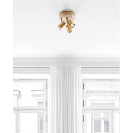 ByRydens - Точково осветително тяло CORRECT 3xGU10/7W/230V златисто, диаметър 20 см