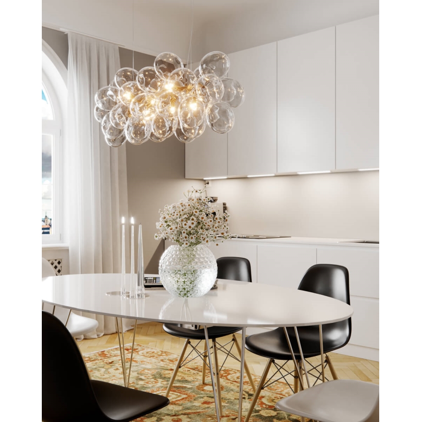 ByRydens - Полилей на кабел GROSS BAR 8xG9/4W/230V прозрачен