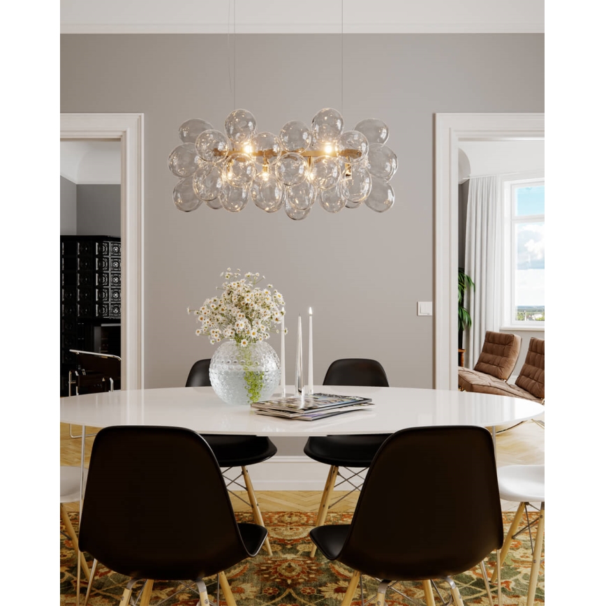 ByRydens - Полилей на кабел GROSS BAR 8xG9/4W/230V прозрачен