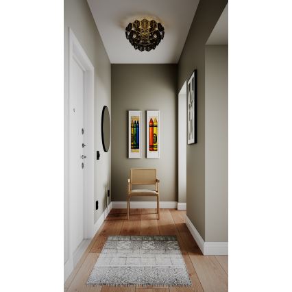 ByRydens - Плафон MONARQUE 3xE27/5W/230V черен Ø 51 см