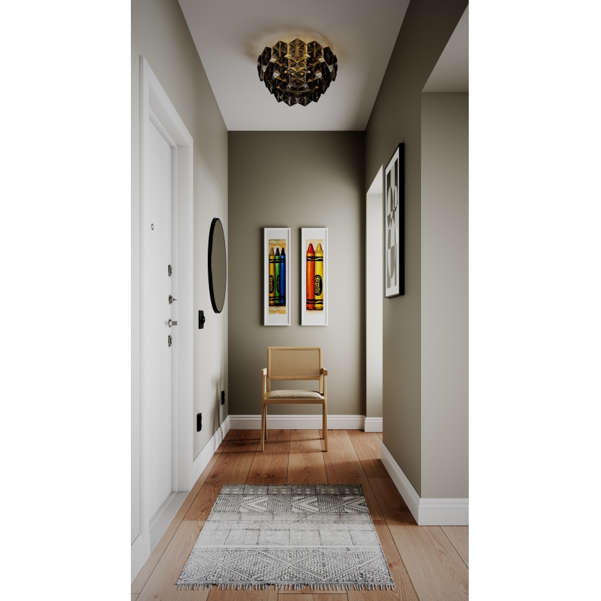 ByRydens - Плафон MONARQUE 3xE27/5W/230V черен Ø 51 см