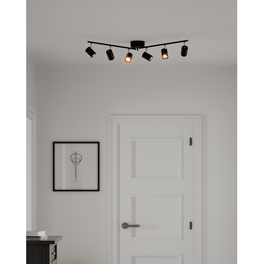 ByRydens - Спот CORRECT 6xGU10/7W/230V черен Ø 30 см