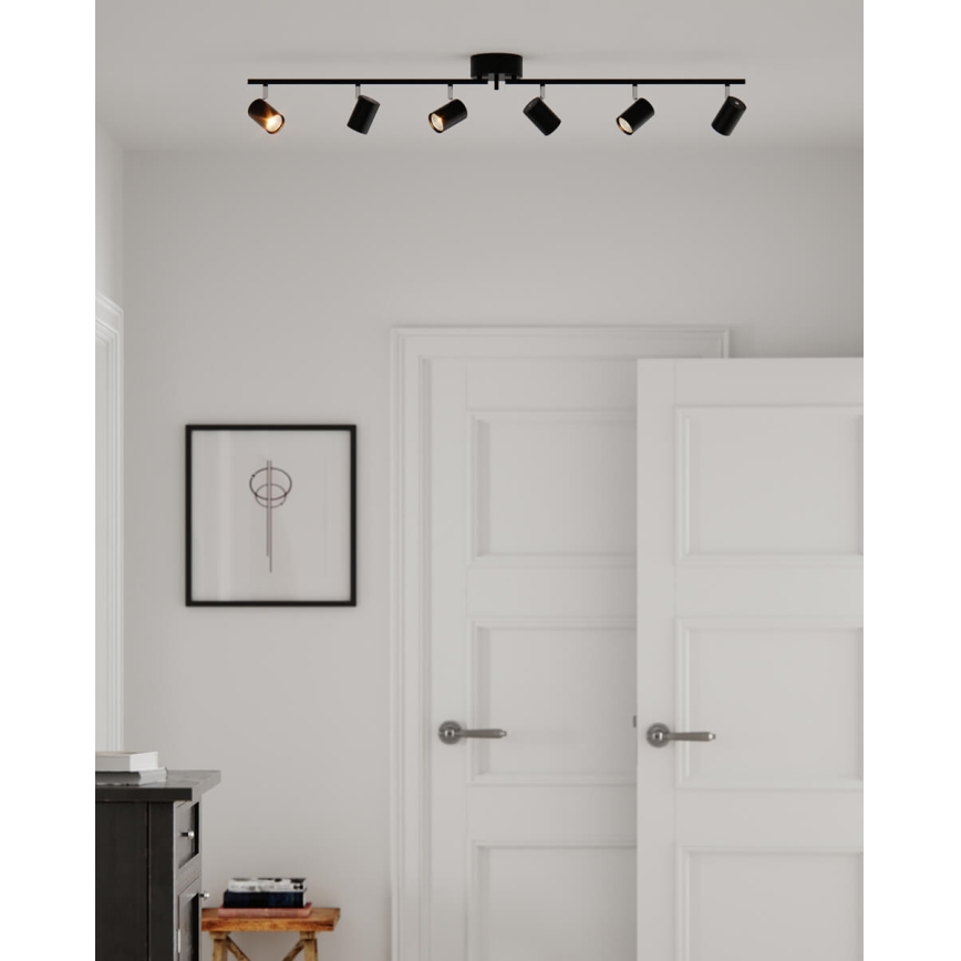 ByRydens - Спот CORRECT 6xGU10/7W/230V черен Ø 30 см