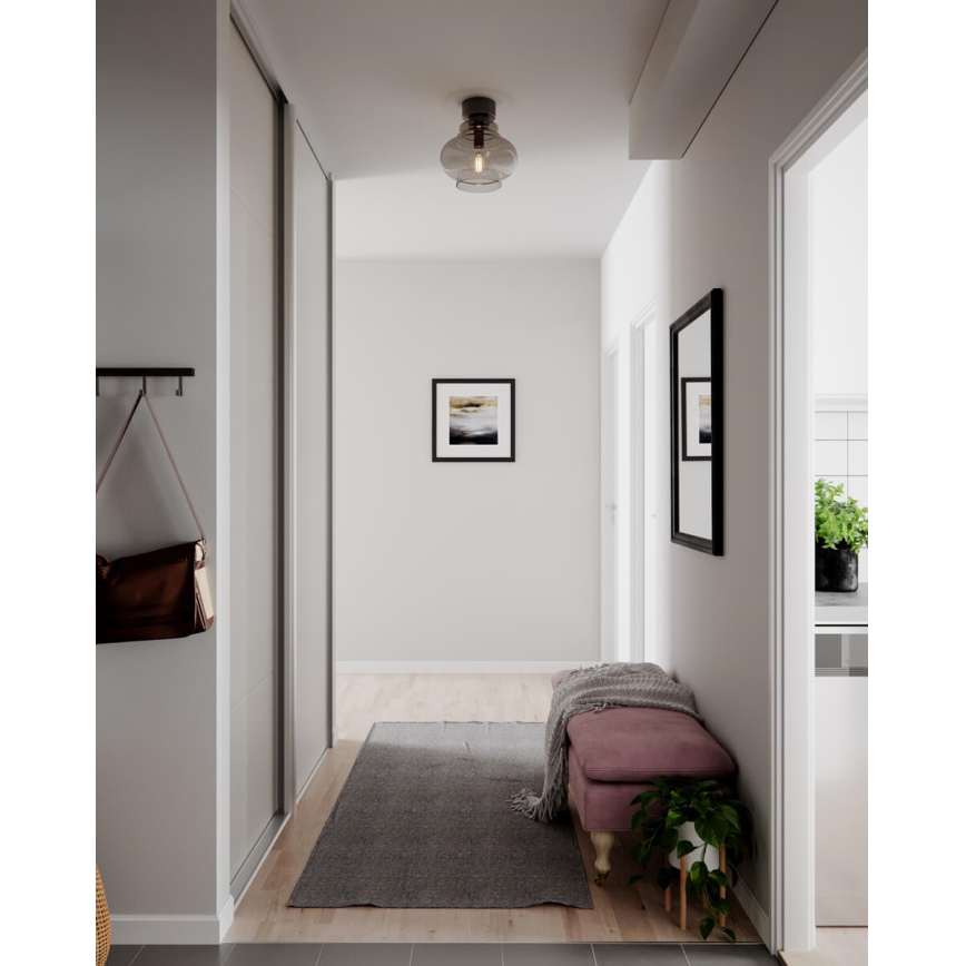 ByRydens - Таванно осветително тяло DOLORES 1xE27/5W/230V Ø 30 см, сиво/опушено