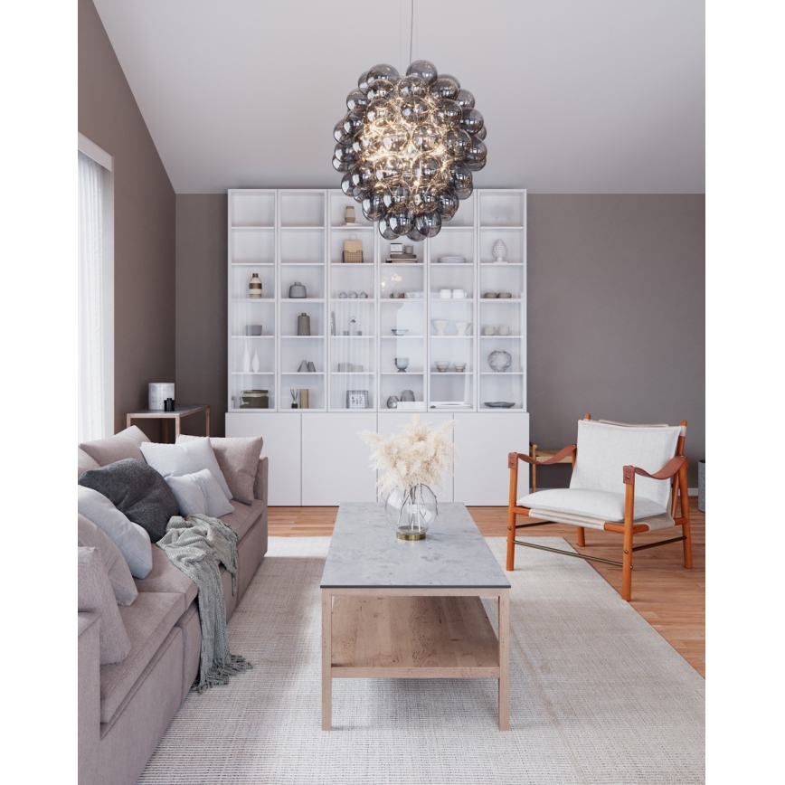 ByRydens - Полилей на кабел DELUXE 4xE14/5W/230V сив/димно