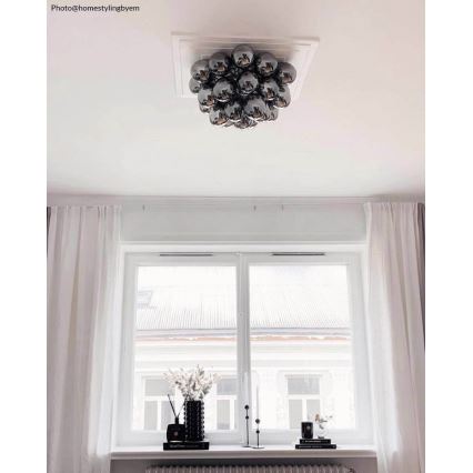 ByRydens - Плафон GROSS 6xG9/5W/230V опушен/черен Ø 50 см